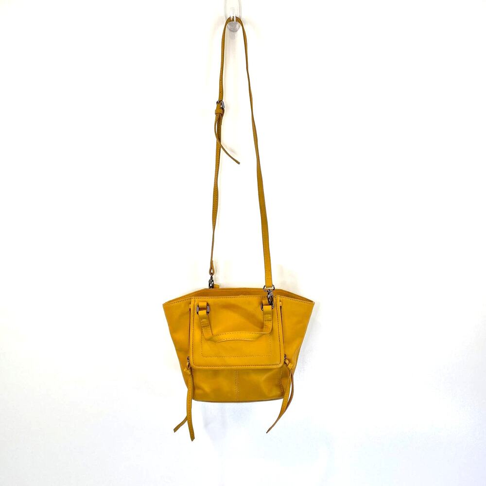 Kooba Orian Mini Flap Crossbody Small Leather Tote Yellow Handbag Purse
